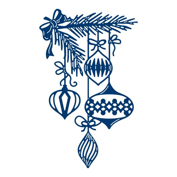 Framed Christmas Bauble thin metal die ( 5 inches tall) - Picture 1 of 10